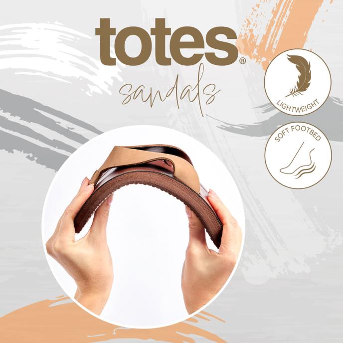 totes® Ladies Square Toe Faux Suede Flip Flop Black  Extra Image 6